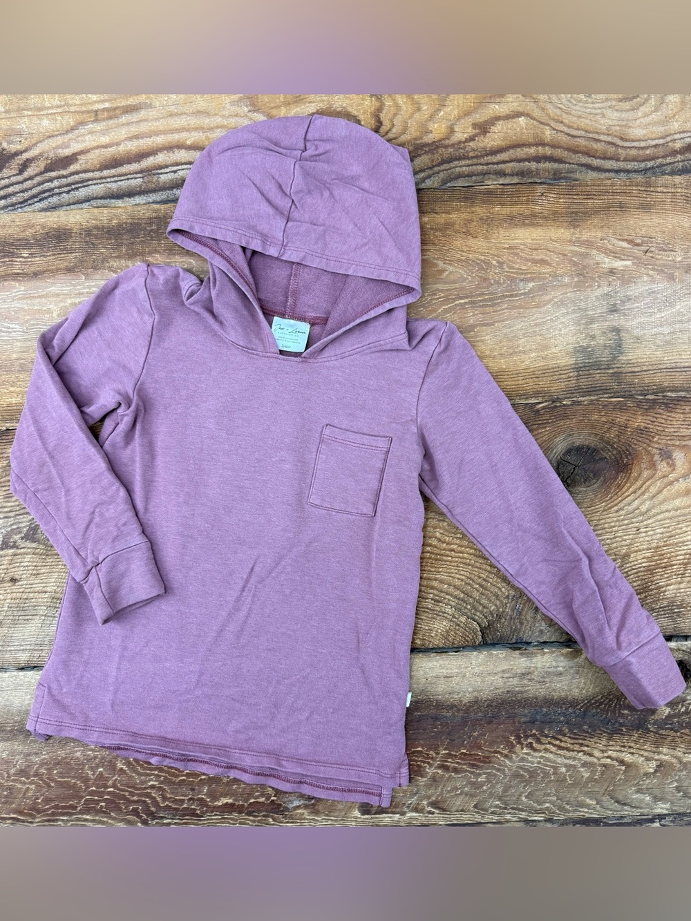 Bamboo Hooded Long Sleeve Pocket Top - Mauve